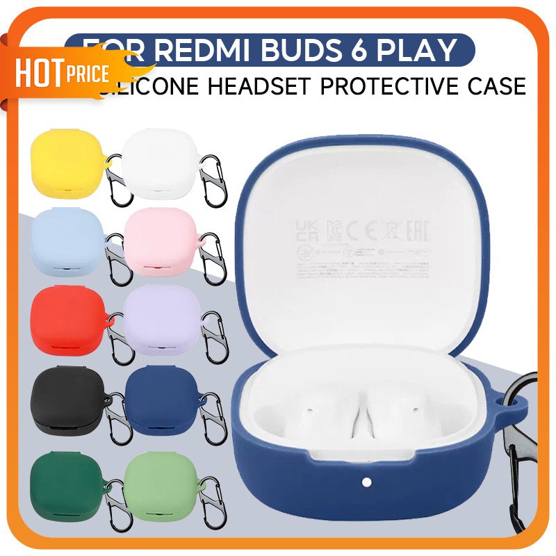 เคส สําหรับ Redmi Buds 6 Play ซิลิโคนนิ่ม กันรอยขีดข่วน ลายดอกไม้ นักบินอวกาศ พร้อมตะขอ เคส Redmi Buds 6Play