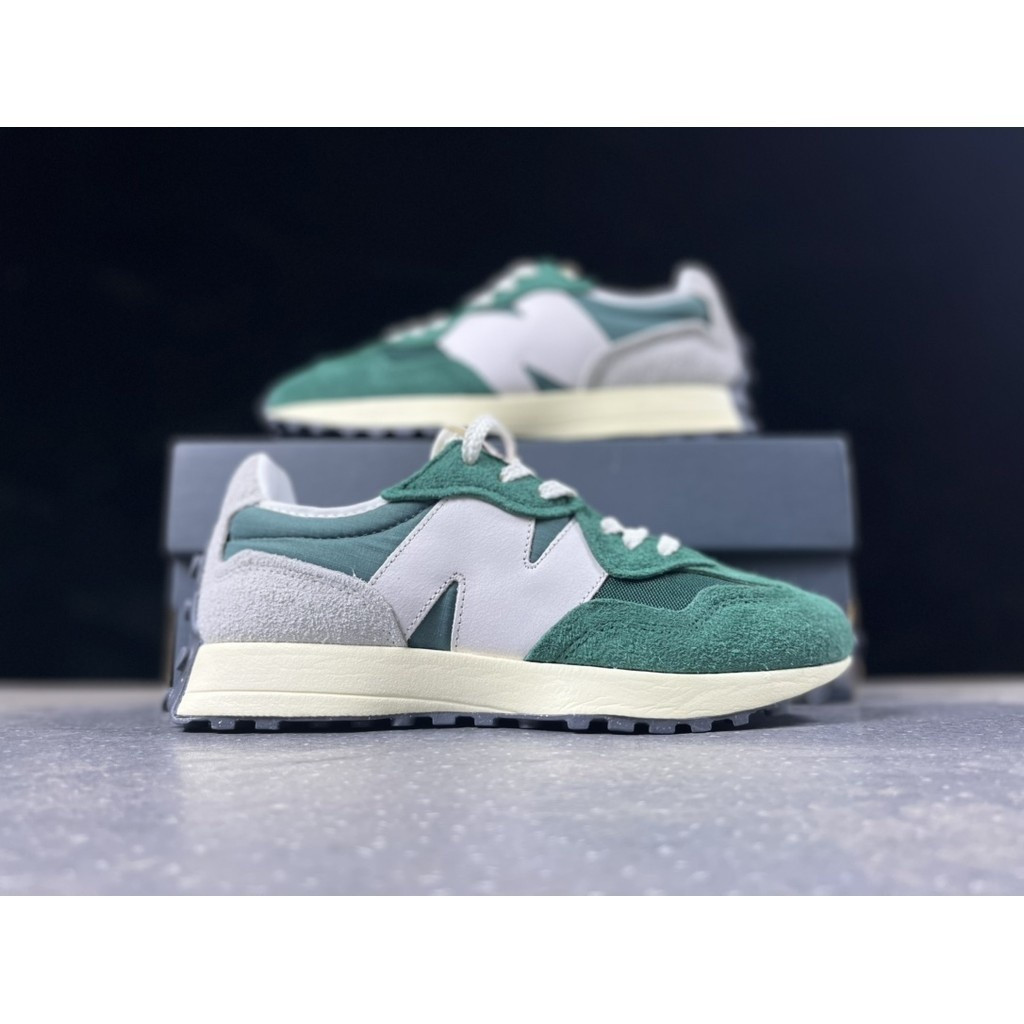 Newbaron NEW BALANCE NB 327 327wrg รองเท้าผ้าใบลำลองกันลื่นสีเขียวและสีขาว mxhp