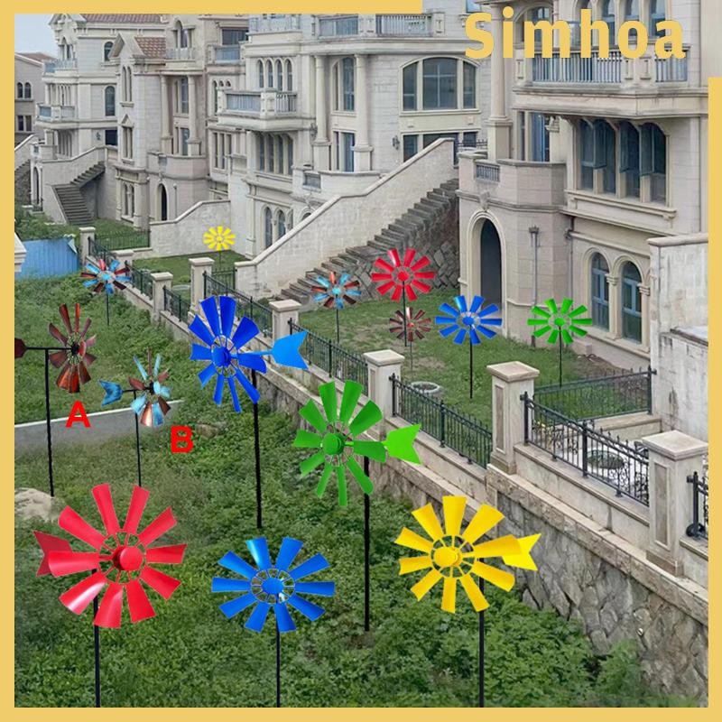 [SIMHOA] กังหันลมโลหะประติมากรรมลม 28 นิ้วพร้อมลานโลหะสวน