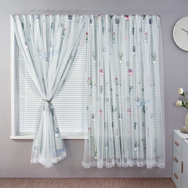 แนะนำ ผ้าม่าน ผ้าม่านหน้าต่าง ม่านประตู มองไม่ทะลุ พิมพ์ลาย แบบ2ชั้นติดกัน แถมอุปกรณ์ติดตั้ง+สายรัด ไม่เจาะผนัง ไม่ใช้ราว ติดเองได้ ราคาพิเศษ มีเก็บเงินปลายทาง