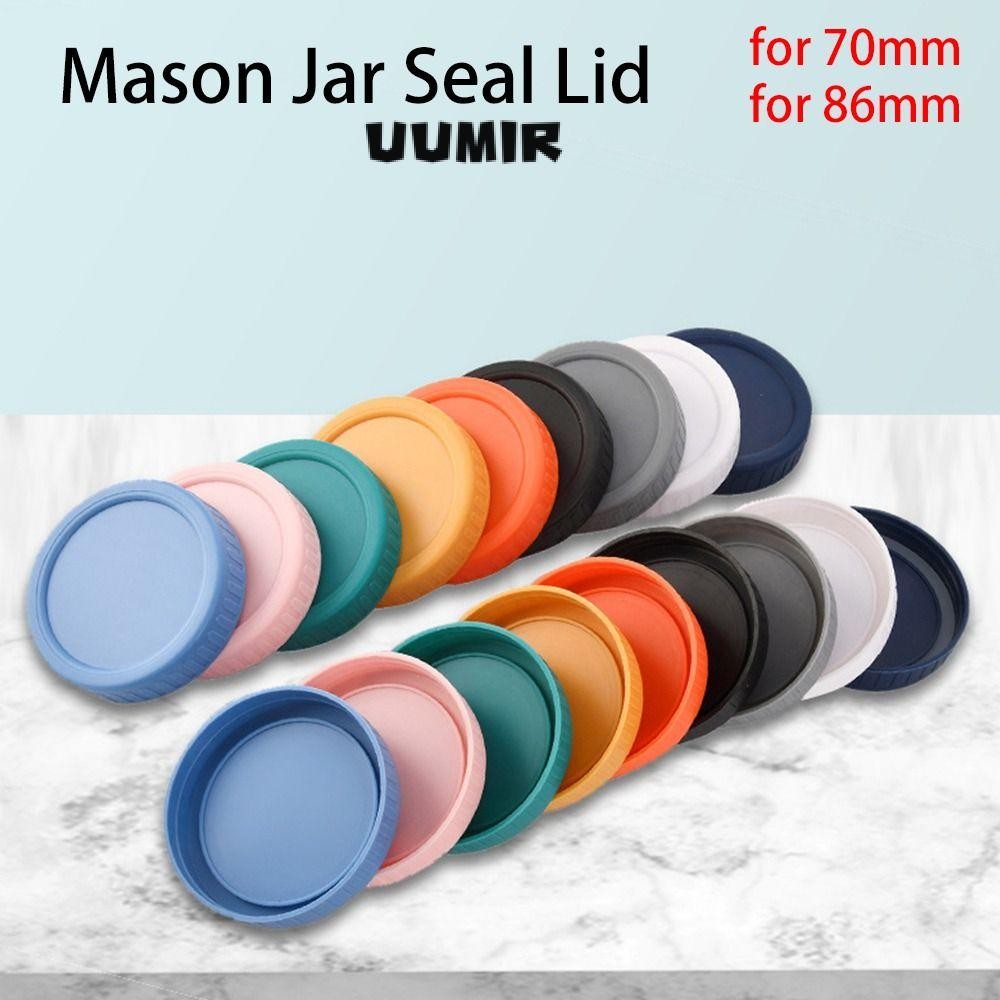 Uumir 6 ชิ้น Mason Jar ฝาปิดทนทานครัวเครื่องมือพลาสติกซีลฝาครอบขวด