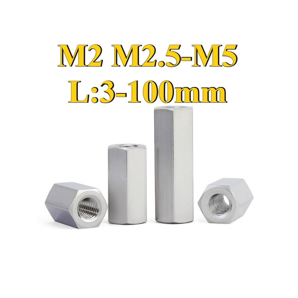 304 คอลัมน์หกเหลี่ยมสองทางสแตนเลส M2/M2.5/M3/M4/M5 [ZQ-DM]