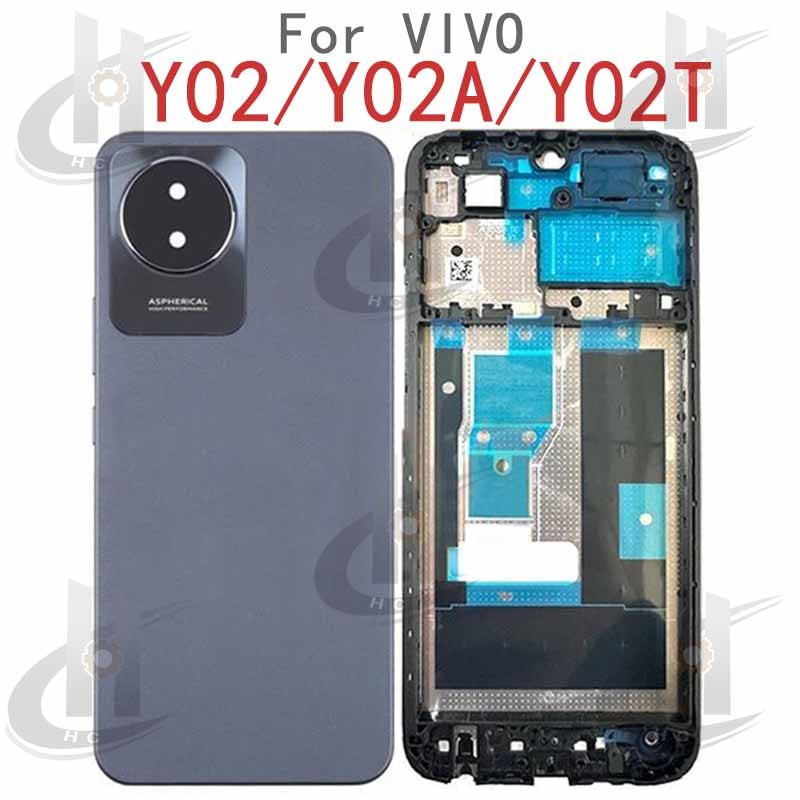 สําหรับ VIVO Y02 / Y02A / Y02T / V2254 / V2252 / V2234 ฝาหลังแบตเตอรี่ที่อยู่อาศัยกรอบกลาง + ปุ่ม + กรอบด้านหน้า LCD + เลนส์กล้อง - รูปที่ 4
