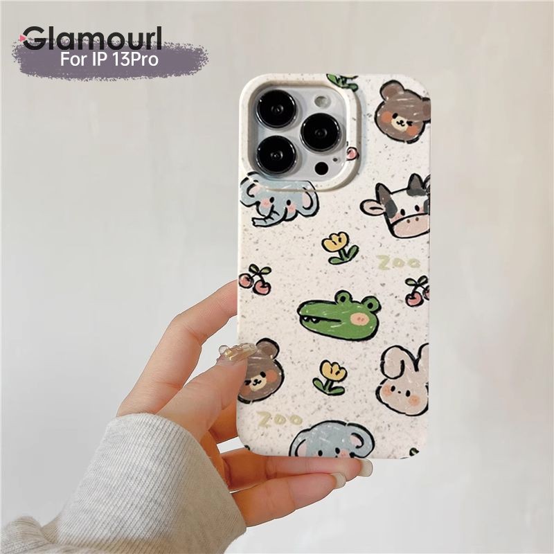 การ์ตูนสัตว์โทรศัพท์ ไอโฟน กรณีเต็ม ทําลาย ข้าวสาลีก้านโทรศัพท์กรณีเข้ากันได้สําหรับ ไอโฟน 13 ไอโฟน 