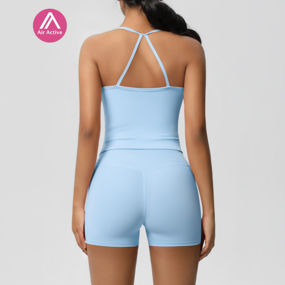 Yoga Sports Set Sling Sports Bra And High Waist Sports Shorts