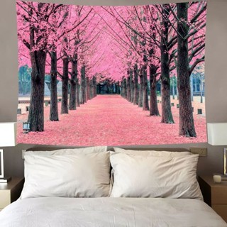 ผ้าแขวนทิวทัศน์ฤดูใบไม้ผลิ ผ้าป่า ดอกซากุระ ดินแดนมหัศจรรย์ …