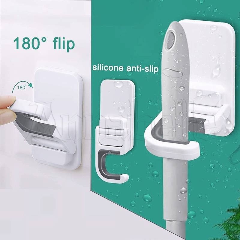 1 PC ไม้กวาด Gripper แบบพกพา Wall Mount ไม้กวาด Mop ผู้ถืออเนกประสงค์ Anti-Slip Self-กาว Mop Organizer คลิปไม่มีร่องรอย Mop แขวน Rack โรงรถห้องครัวห้องน้ําเครื่องมือ/ร้อน