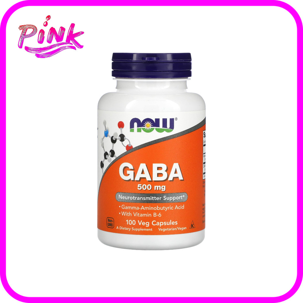 NOW Foods, GABA with Vitamin B-6, 500 mg, 100 Veg Capsules