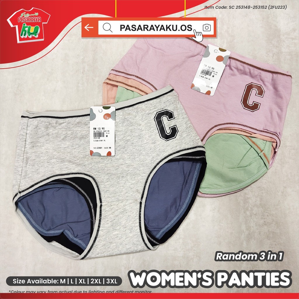 WOMEN PANTIES WOMEN UNDERWEAR 3 IN 1