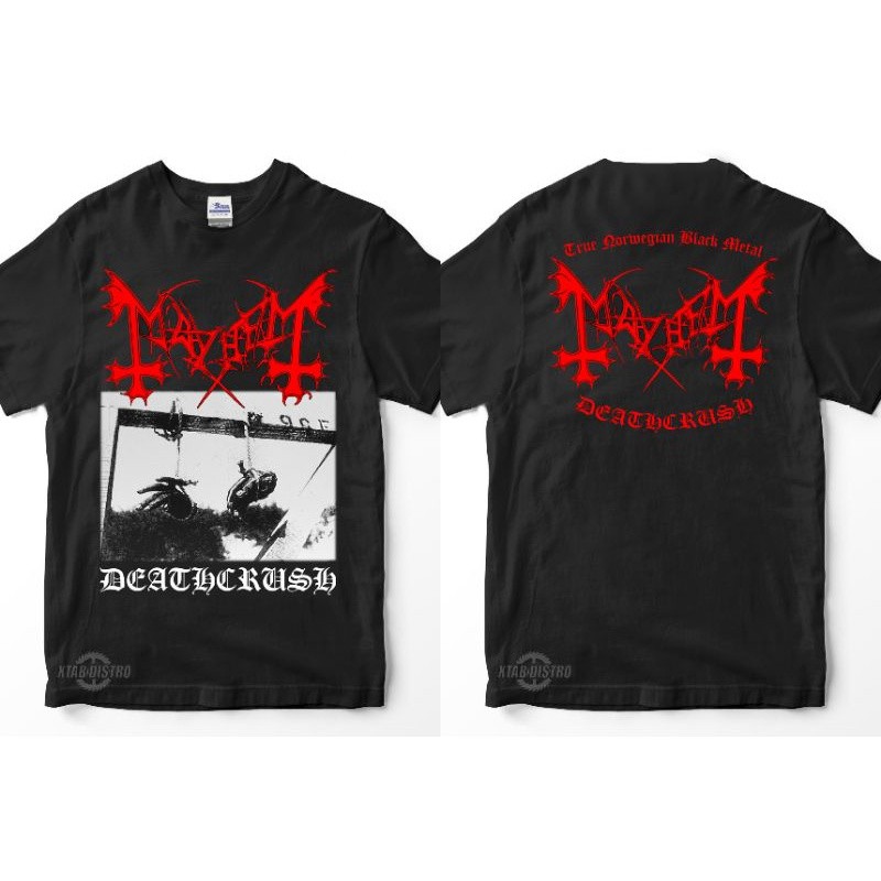 Mayhem "Dathcrush" Extreme Metal Band Graphic Crew Neck T-Shirt - เสื้อเพลงแนวหนัก สไตล์ทันสมัย กะทัดรัดด้วยการออกแบบสีเข้ม