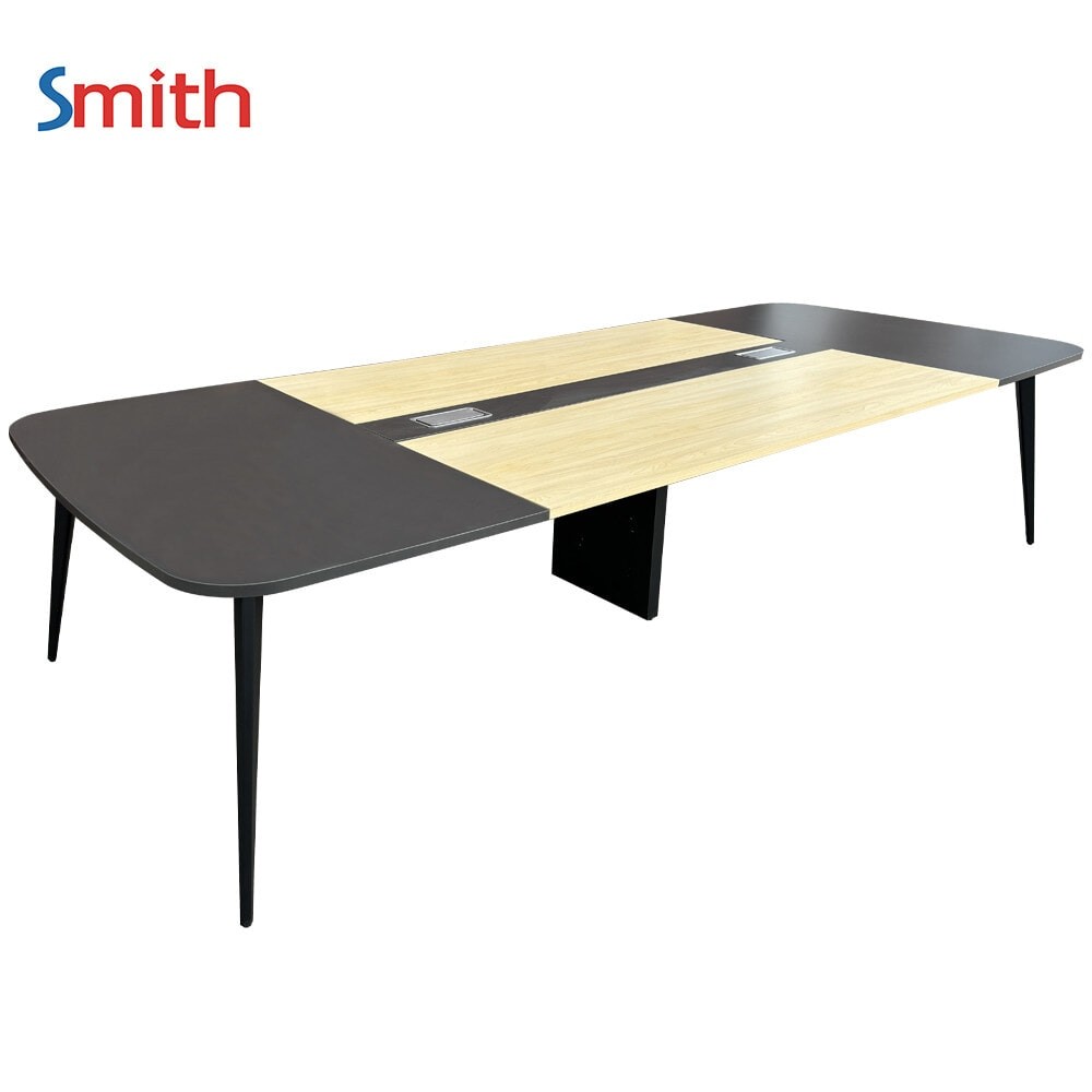 GlobalHouse (1/4)SMITH โต๊ะประชุม รุ่น Monic-04 ขนาด 140x350x75 ซม. สีเทา สินค้าของแท้คุณภาพดี