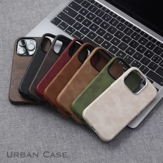 เคสแข็งสีน้ําตาลหนังวินเทจสําหรับ ไอโฟน 17 16 15 14 13 มือโปร สูงสุด กรณี