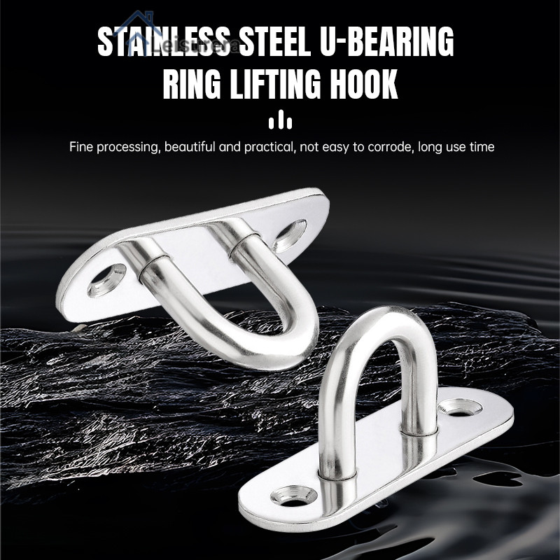 ✨ตะขอรูปตัว U สเตนเลสสตีล รับน้ำหนักในครัวเรือน หัวเข็มขัดแบบแหวนยกแบบถาวร🍀 - รูปที่ 6