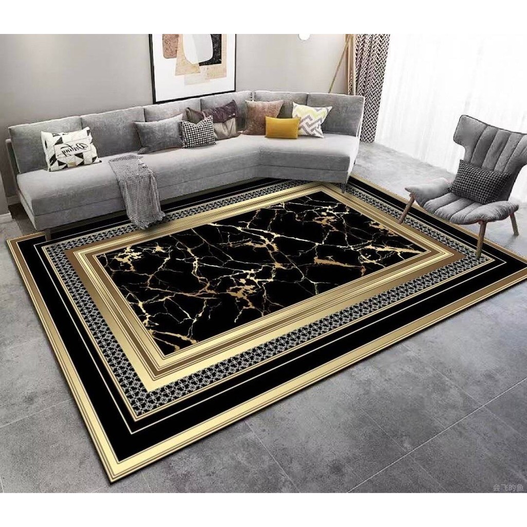 พรมปูพื้น ⚫️โทนสีดำD