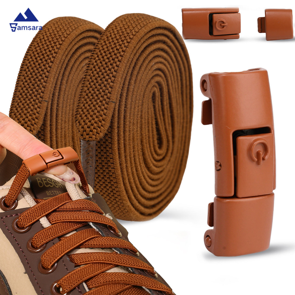 No Tie Elastic Shoe Laces Press Lock Shoelaces - เชือกผูกไวสำหรับรองเท้า กีฬา และOutdoor