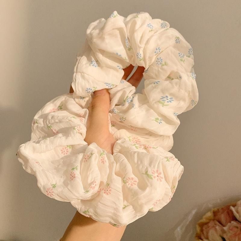 Pastoral สไตล์ดอกไม้ Scrunchy ยางยืดสำหรับจับผม ใส่ได้ทุกวัน
