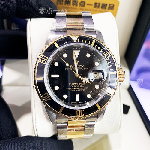 Rolex Rolex นาฬิกาผู้ชาย Gold Buckle Submariner อัตโนมัติ Black Water Ghost 16613 แหวนอุปกรณ์เสริมด้