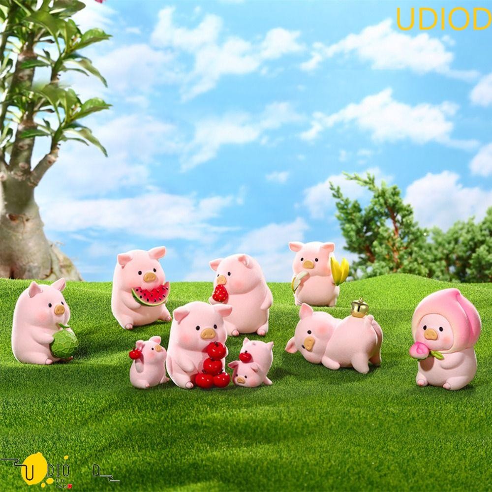 UDIOD Lulu The Piggy Figures, Flocking Fruit Series Pig Model Toys, Fashion Car Decorative Cartoon K