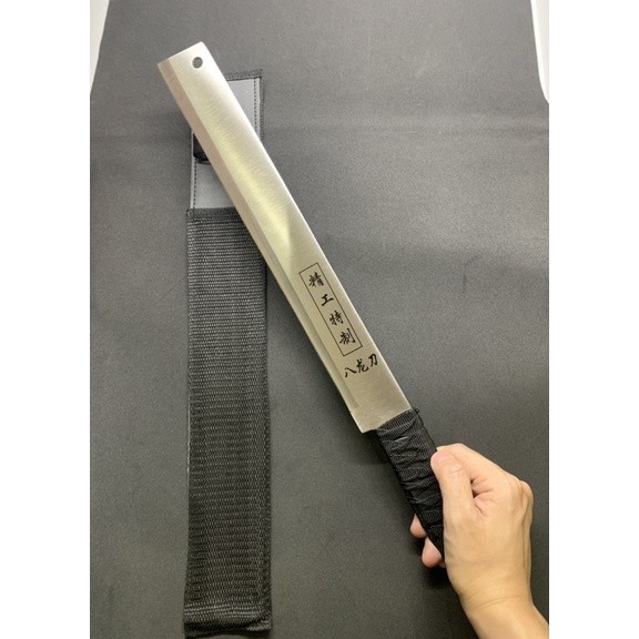 มีดหัวตัด LS-80 มีดเดินป่า ขนาด ยาว 18 นิ้ว มีดพันเชือกสีดำ มีดใบตาย