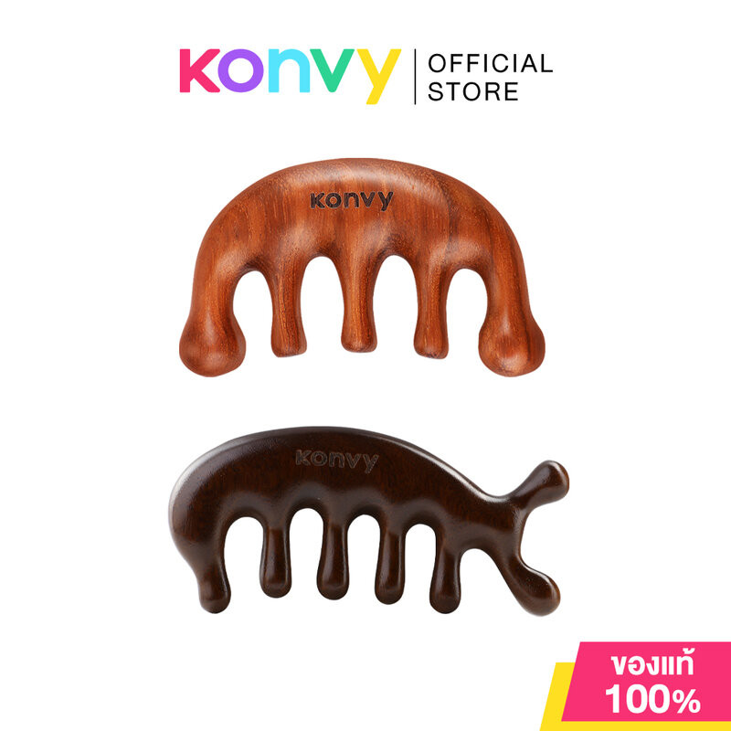 Konvy Wooden Scalp Massage Comb คอนวี่ หวีไม้ สำหรับนวดศีรษะ (Classic Shape/Dolphin Shape)