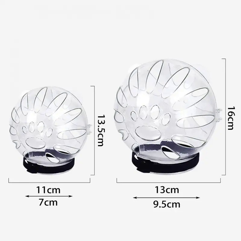 Practical  Pet Head Cover Comfortable Transparent Cat Helmet Pet Mouth Cover Breathable Wear-resista