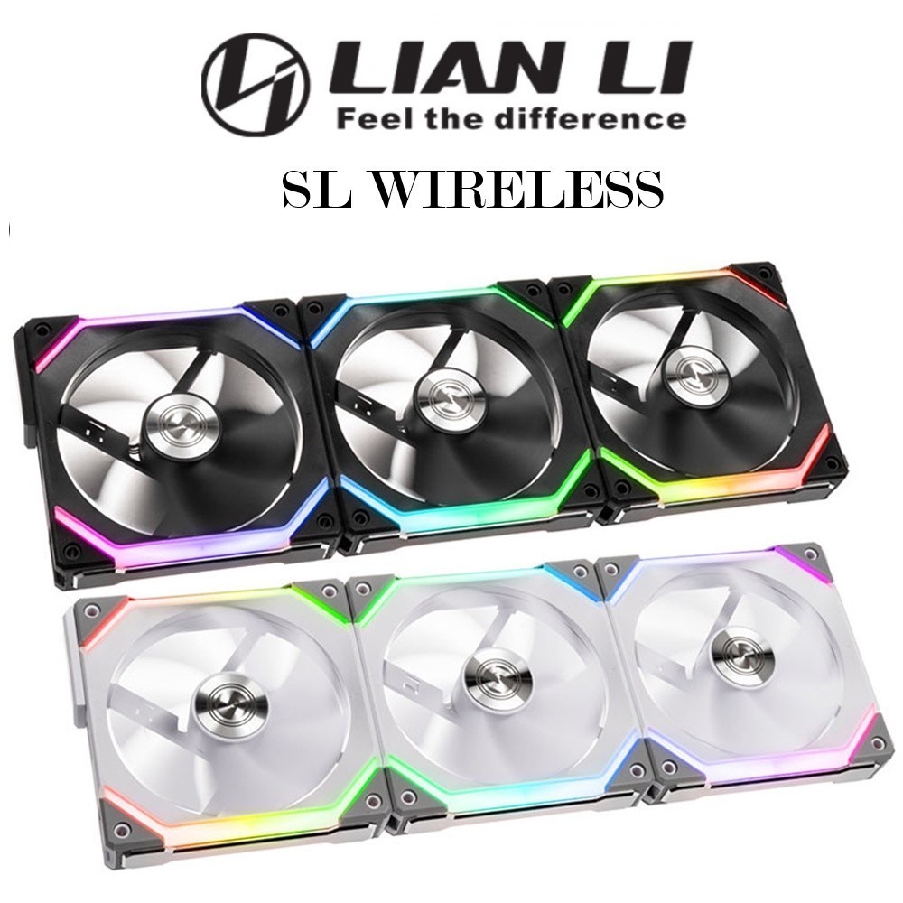 พัดลมเคส LIAN LI UNI FAN SL WIRELESS [REVERSE] (120mm สีดำ/สีขาว) FAN