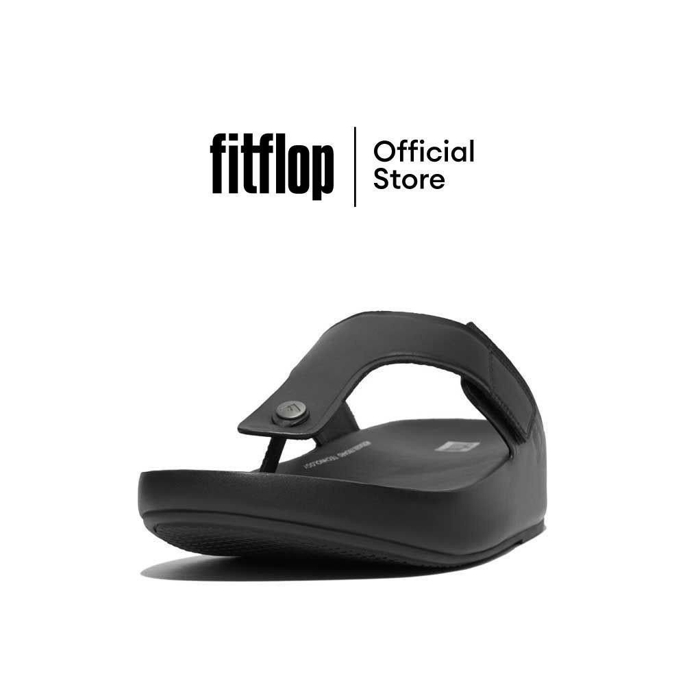 FITFLOP SAMEL MENS ADJUSTABLE LEATHER รองเท้าแตะแบบหูหนีบผู้ชาย รุ่น GU2-090 สี ALL BLACK