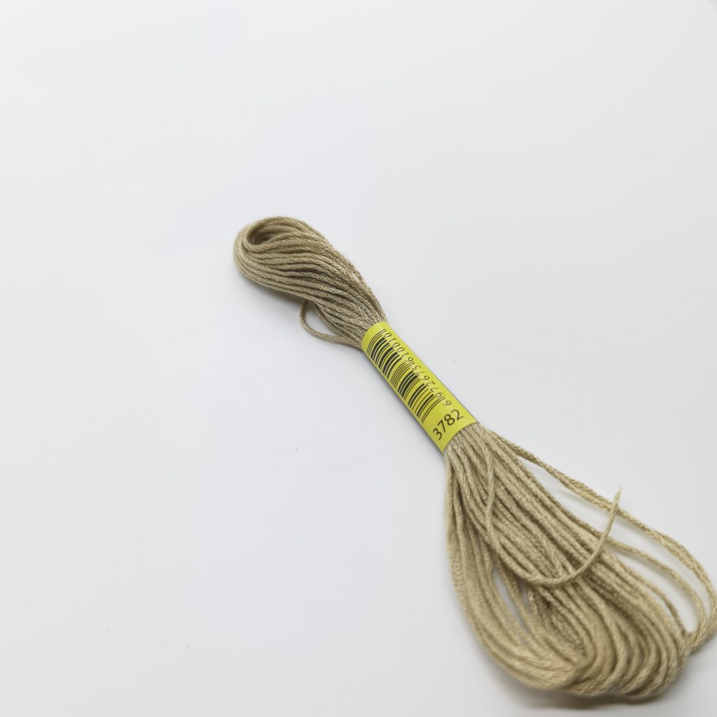 6 Skeins DMC 3782 3787 3790 3799 3801 ด้าย Cross Stitch พรีเมี่ยมสายรุ้งสีเย็บปักถักร้อยไหมขัดฟัน