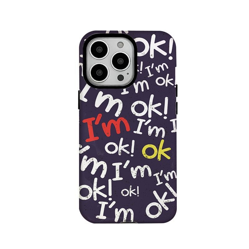 I'm Fine สำหรับ IPhone16 15 14 13 12 11 PRO MAX x XR XS สูงสุด8 7 6S PLUS SE 2020ฟิล์ม2-in-1 Hard SH