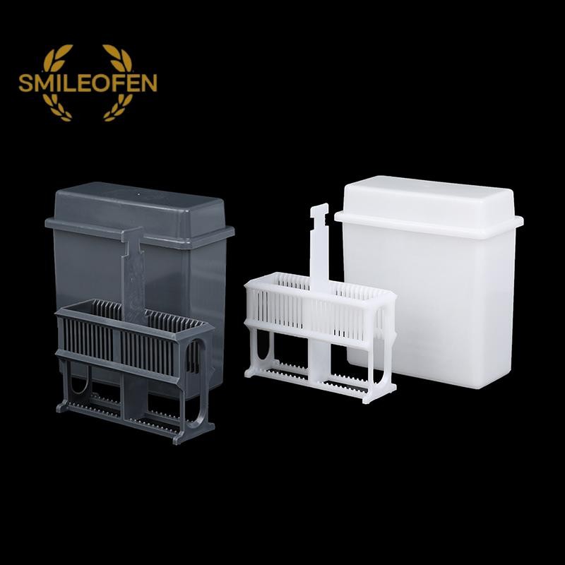 [Smileofen] 24 Slots Staining Jar Rack สําหรับกล้องจุลทรรศน์สไลด์,Slides Staining Rack ชุดจานใหม่