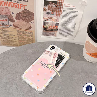 เคสแบบนุ่มพร้อมสายคล้องสำหรับใส่บัตรรูปหัวใจหลากสี เข้ากันได้กับ IPhone XR 15 11 12 14 16 13 Pro Max 7 8 Plus X XS Max