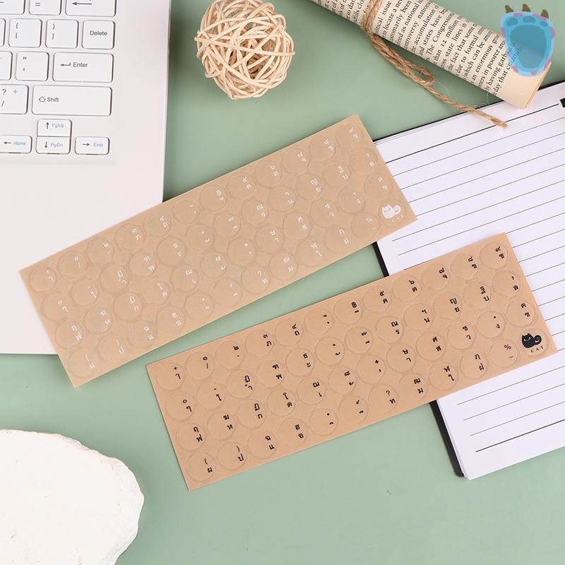 [PA] สติ๊กเกอร์ใสทรงกลม PC Desktop Keyboard Matte Sticker Thai Full Keyboard TH