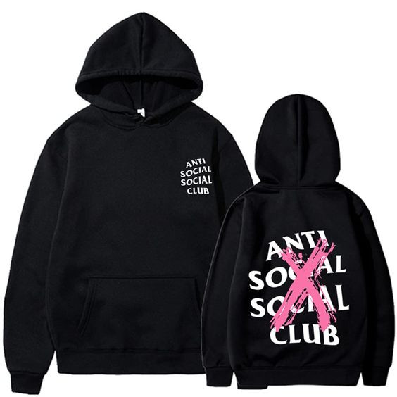 【ใหม่】【New】ANTI SOCIAL SOCIAL CLUB Hitam Hoodie Anti Social Club เสื้อคอกลมพิมพ์ล่าสุดเสื้อคอกลมผลิต