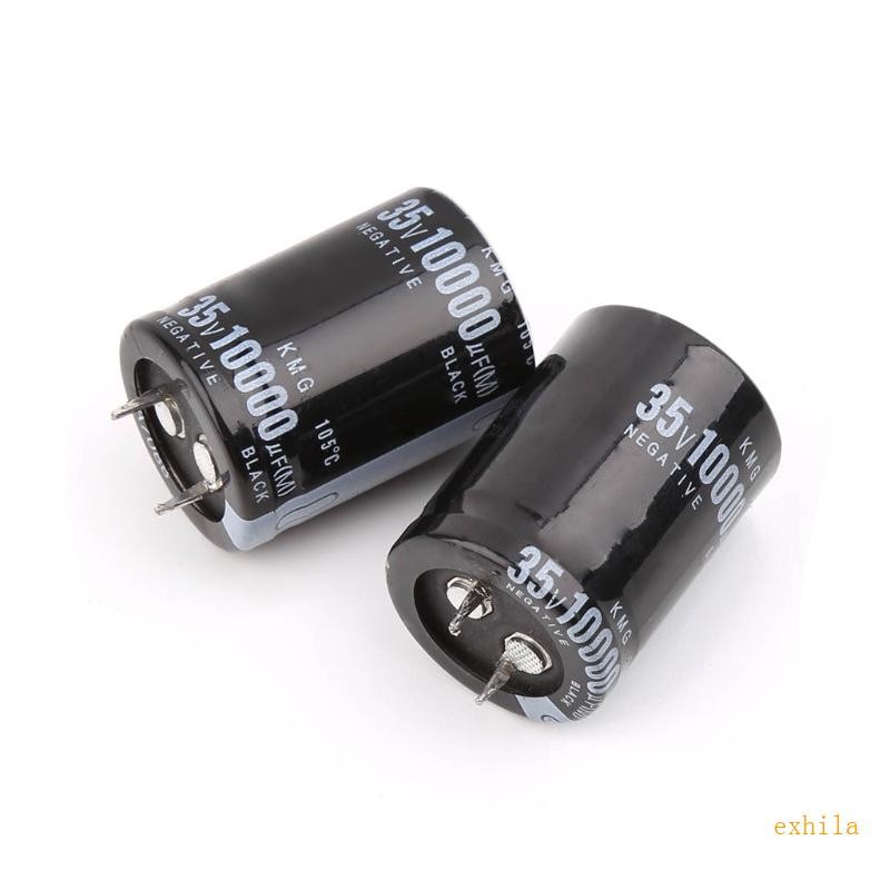 Exhila 2 ชิ้นอลูมิเนียม Electrolytic Capacitor 35V 10000UF Power Amplifier Electrolytic 10000UF 35V 