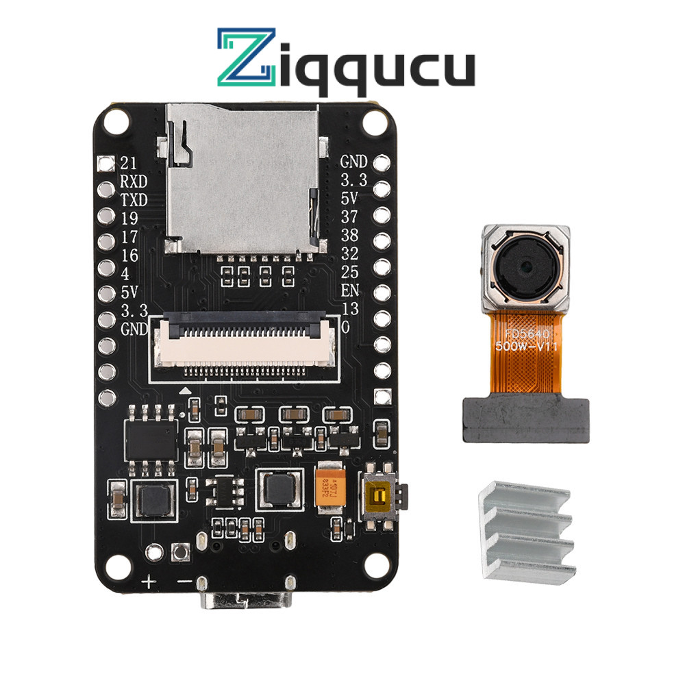 Ziqqucu ESP32-CAM บอร์ดพัฒนา wifi โมดูลบลูทูธ CH340X OV5640 AF-72 มม.กล้อง 500W พิกเซล Type-C