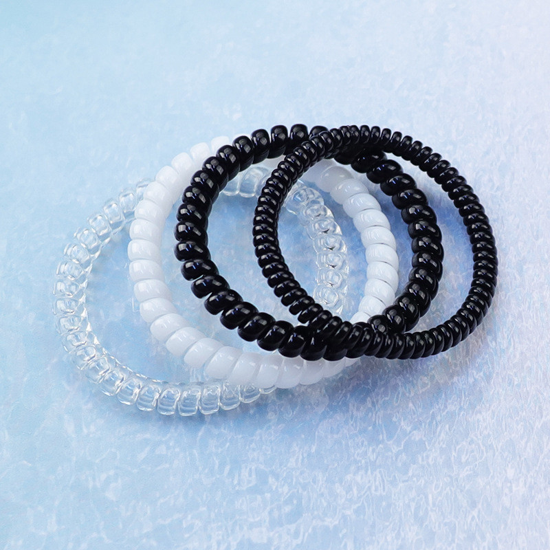 Rubuyou ยางมัดผม ยางรัดผมแบบเกลียว ยางมัดผมสีดำ แฟชั่น เรียบง่าย กิ๊บหนีบผม ความยืดหยุ่นสูง-ส่งเร็ว🚚 - รูปที่ 3