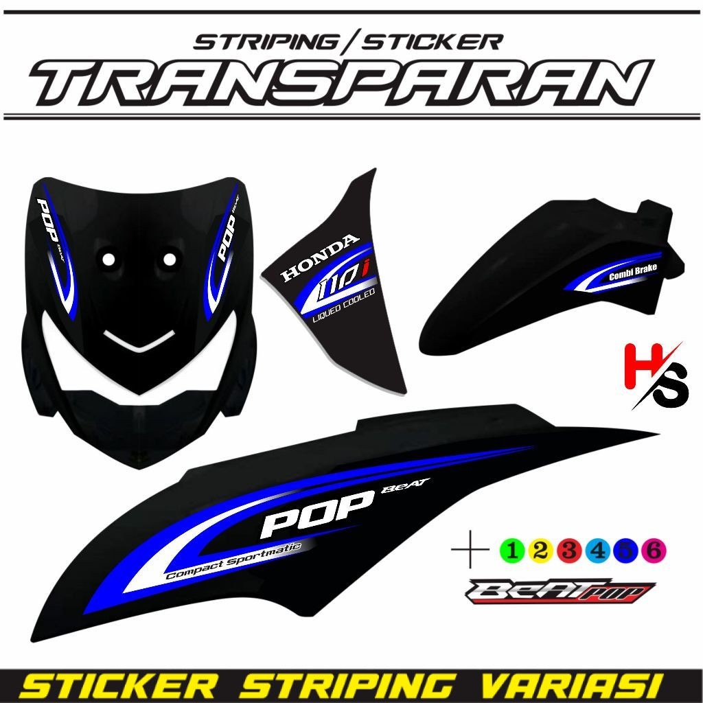 ตัวแปรของสติกเกอร์แถบฉีกขาด HONDA BEAT POP STICKERS ใหม่ MOTIF VARIATIONS ART VARIATIONS A4