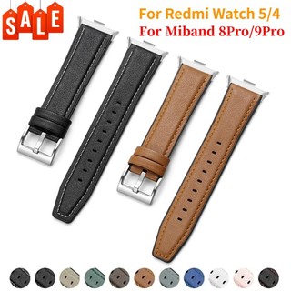 สายซิลิโคนหนังสําหรับ Redmi watch 5 4 สร้อยข้อมือกันน้ํานุ่มสําหรับ Xiaomi Mi band 8 pro /9Pro watchband สมาร์ทนาฬิกากีฬาอุปกรณ์เสริม