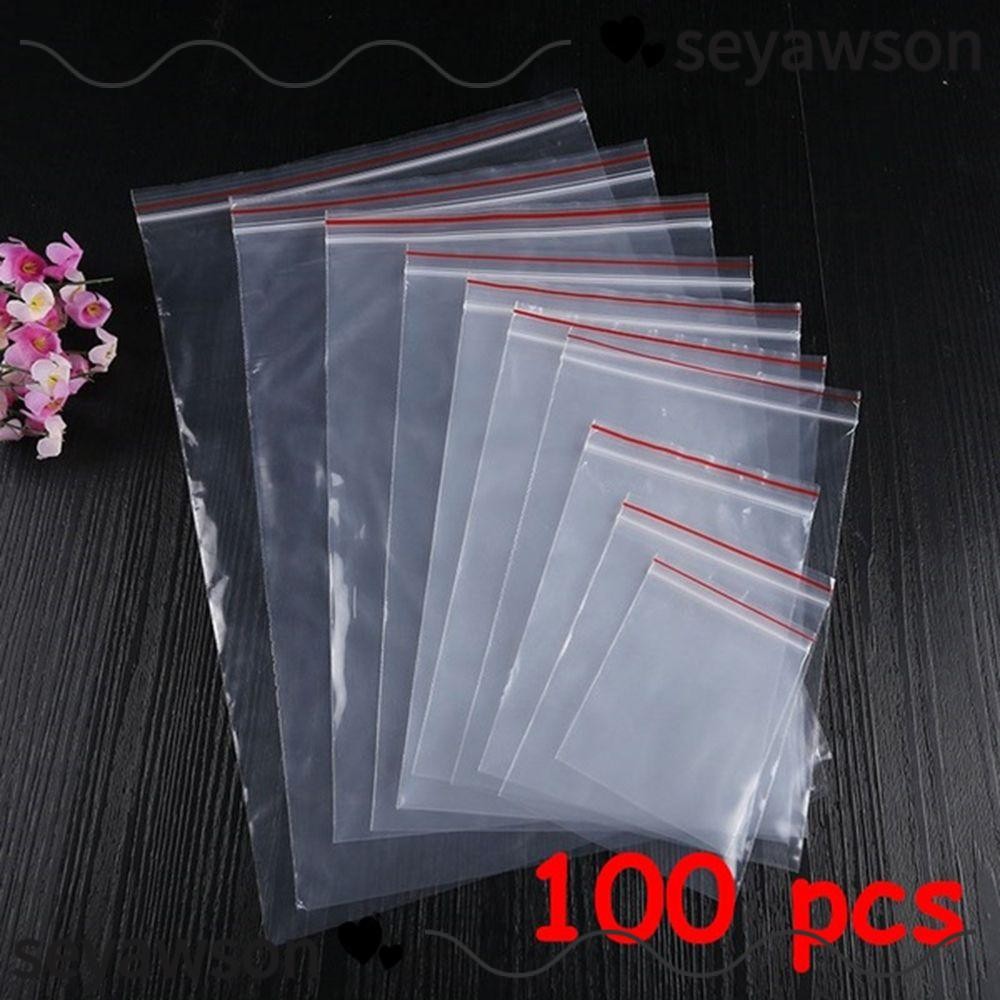 Seyawson 100 ชิ้น/แพ็คเครื่องประดับ Zip Bags บรรจุภัณฑ์ที่ใช้ซ้ําได้ Poly