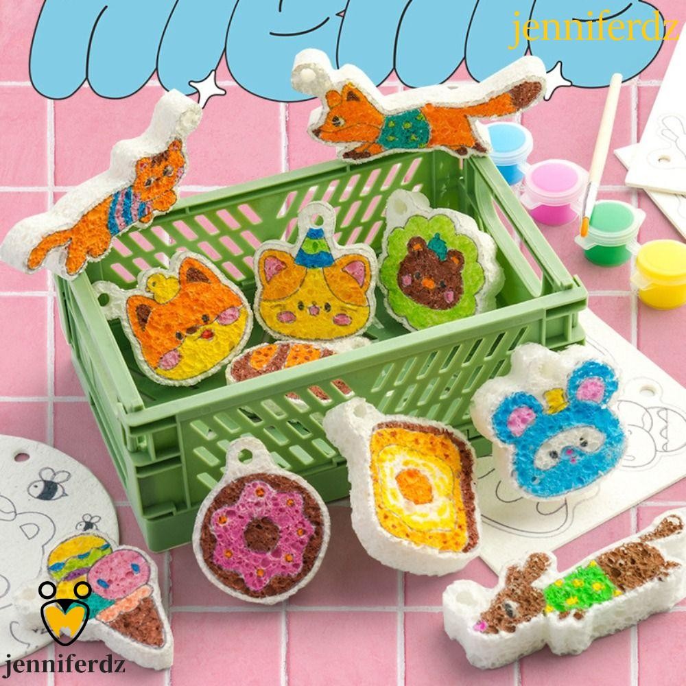 JENNIFERDZ DIY Puffy Paint Kit, ขาตั้งฟองน้ํา Texture Drawing ปากกาชุด, Interactive Play Puffy Effec