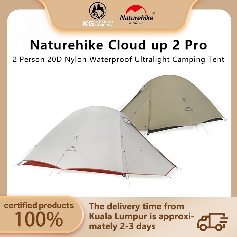 Naturehike Cloud up series เต็นท์ Pro 1-2 คน 20D ไนลอนกันน้ํา Ultralight Camping เต็นท์