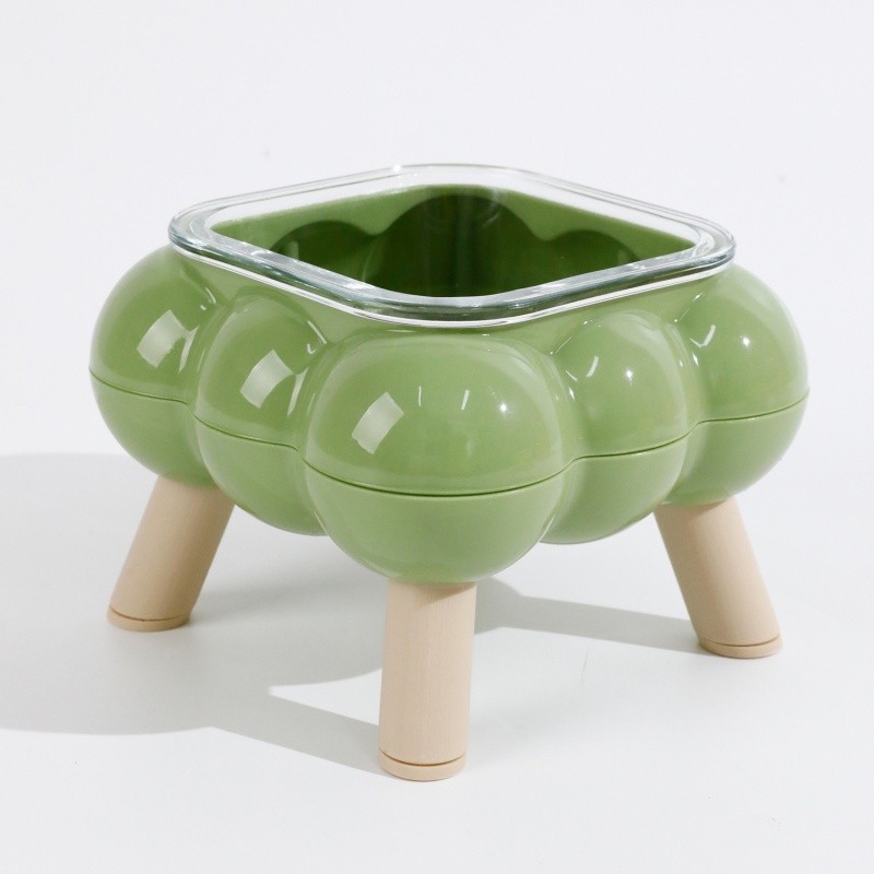 Pet Space ชามอาหารแมว 2ชั้นถอดได้ ชามอาหารสัตว์เลี้ยง ชามแก้วสัตว์เลี้ยง ป้องกันคอ ชามข้าวหมา - รูปที่ 5