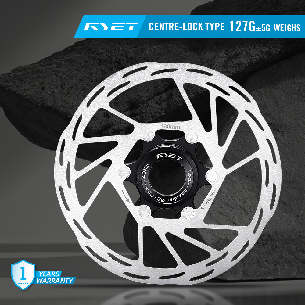 สต็อกพร้อม! RYET Center Lock Floating Disc Rotor 140/160/180 มม.ทนความร้อน, 7075 Alloy Carrier + สแตนเลส Braking Band Quiet Anti-Warping สําหรับ MTB Road Downhill E-Bike