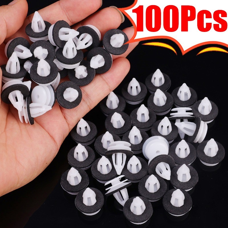 100 ชิ้น Heavy-Duty คลิปภายในรถพลาสติกสีขาว-Anti-Break แผงประตู Fastener ชุดเข้ากันได้กับ Civic/Toyota Corolla/Nissan Altima