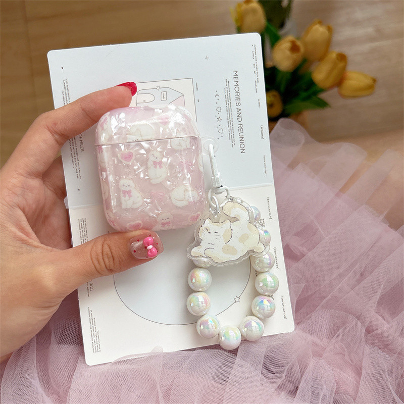 Beimu Love Cat สําหรับ Airpods 1/2 3 Pro2 Pro3 Airpods4 ชุดหูฟังไร้สายบลูทูธป้องกันกรณี AirPods pro2 Pro3 3 4 หูฟังป้องกันกรณี