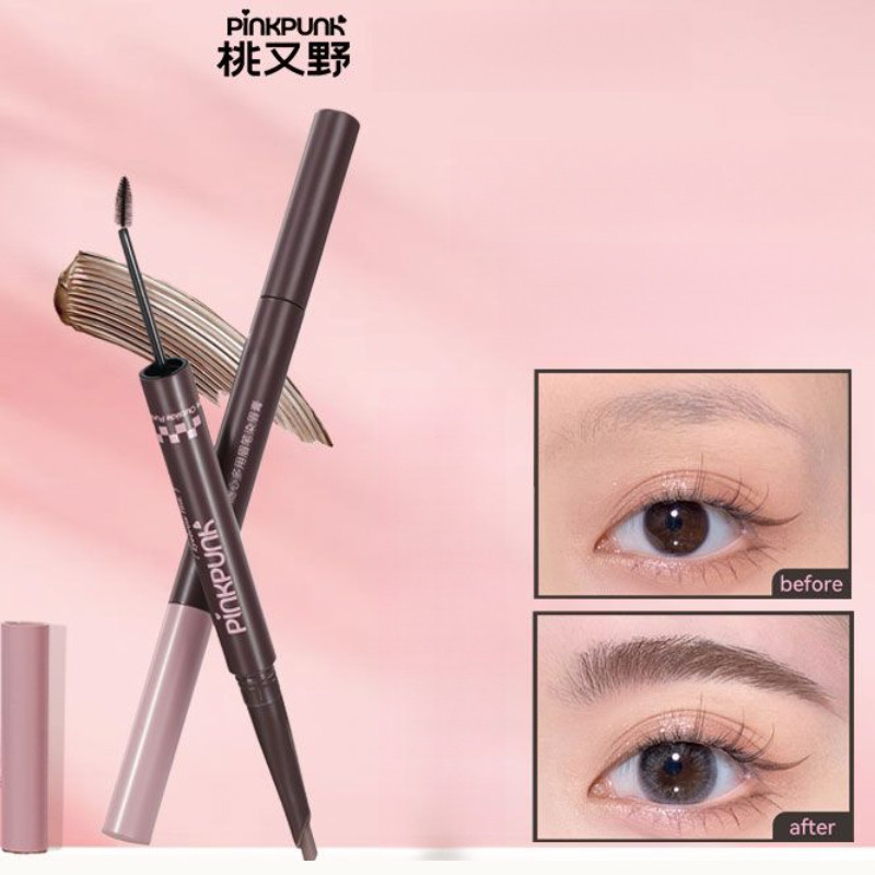 PINKPUNK Eyebrow Pencil Eyebrow Cream Double Head Non-Agglomerating Waterproof And Non-Smudging