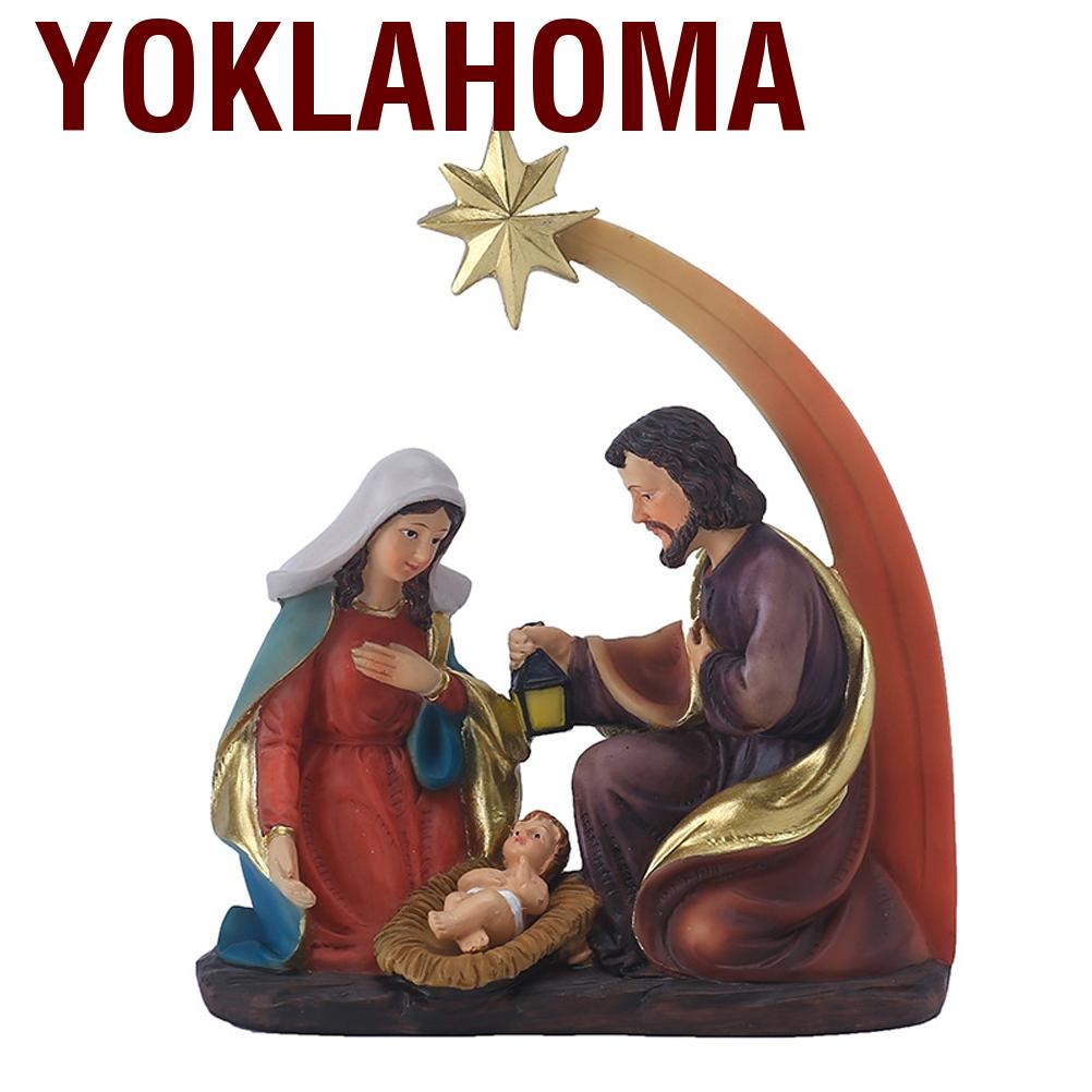 YOklahoma [Xuexinghui] (ประมวลผลในทรัพย์สินทางปัญญา) เครื่องประดับรูปปั้นการประสูติของฉากคริสต์มาส (