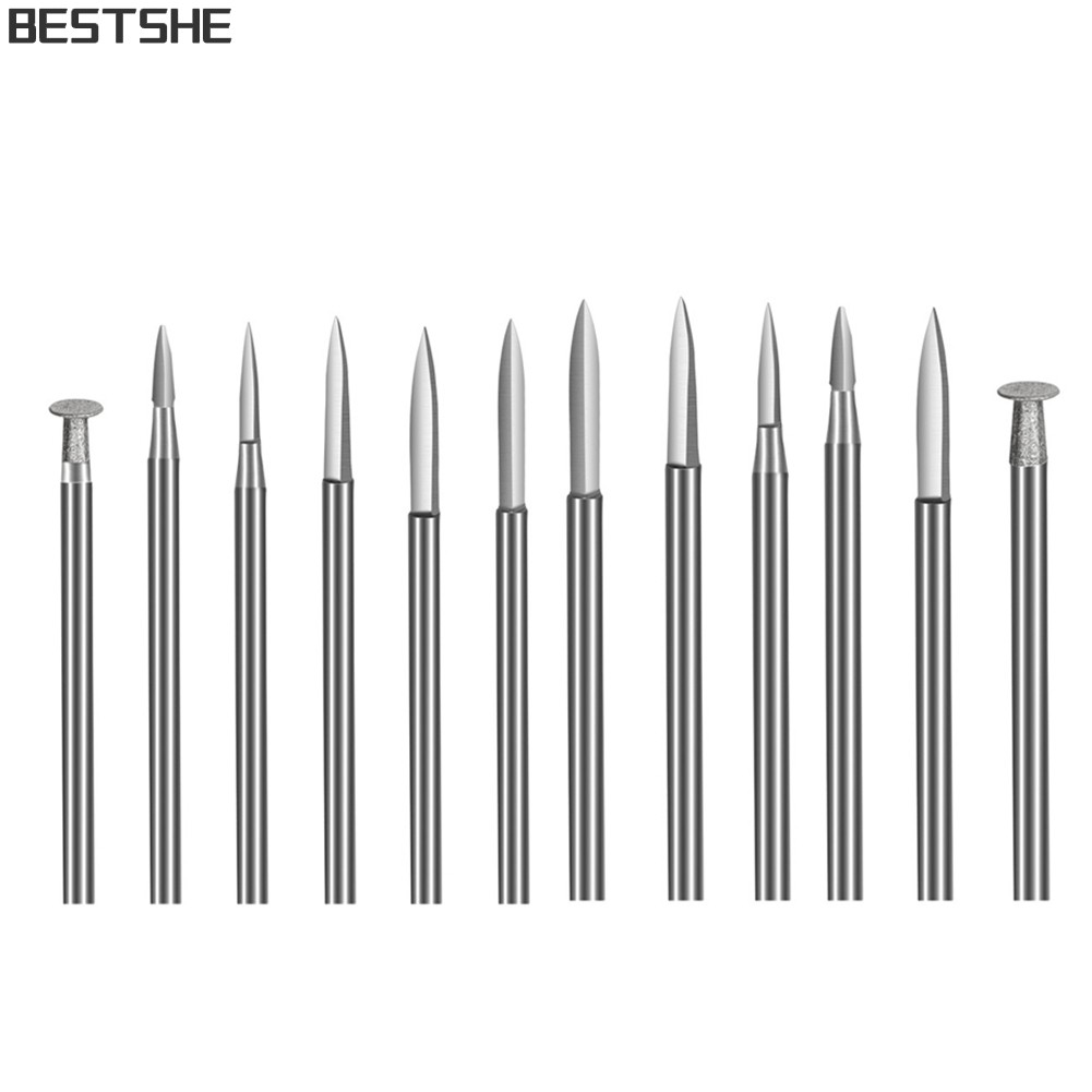 [bestshe] ดอกสว่านไม้แกะสลัก 6 ชิ้นสําหรับเครื่องมือโรตารี่แกะสลักหัตถกรรมเครื่องมือบด 3 มม.