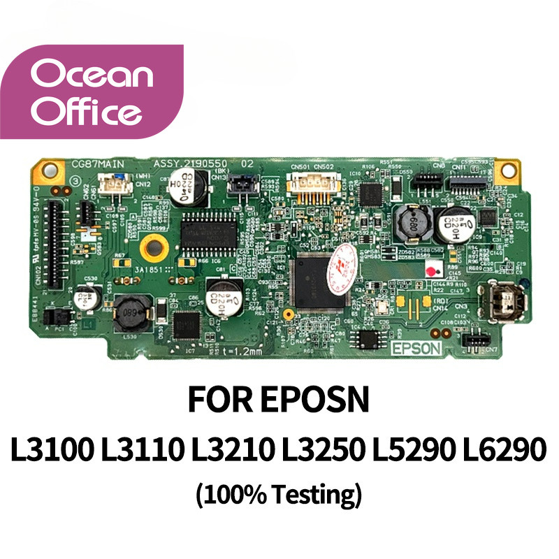 บอร์ดเมนบอร์ด Epson หลัก (ใช้แล้ว) สําหรับ L1110 L3100 L3110 L3210 L3250 L3260 L5290 L6290 Logic Boa