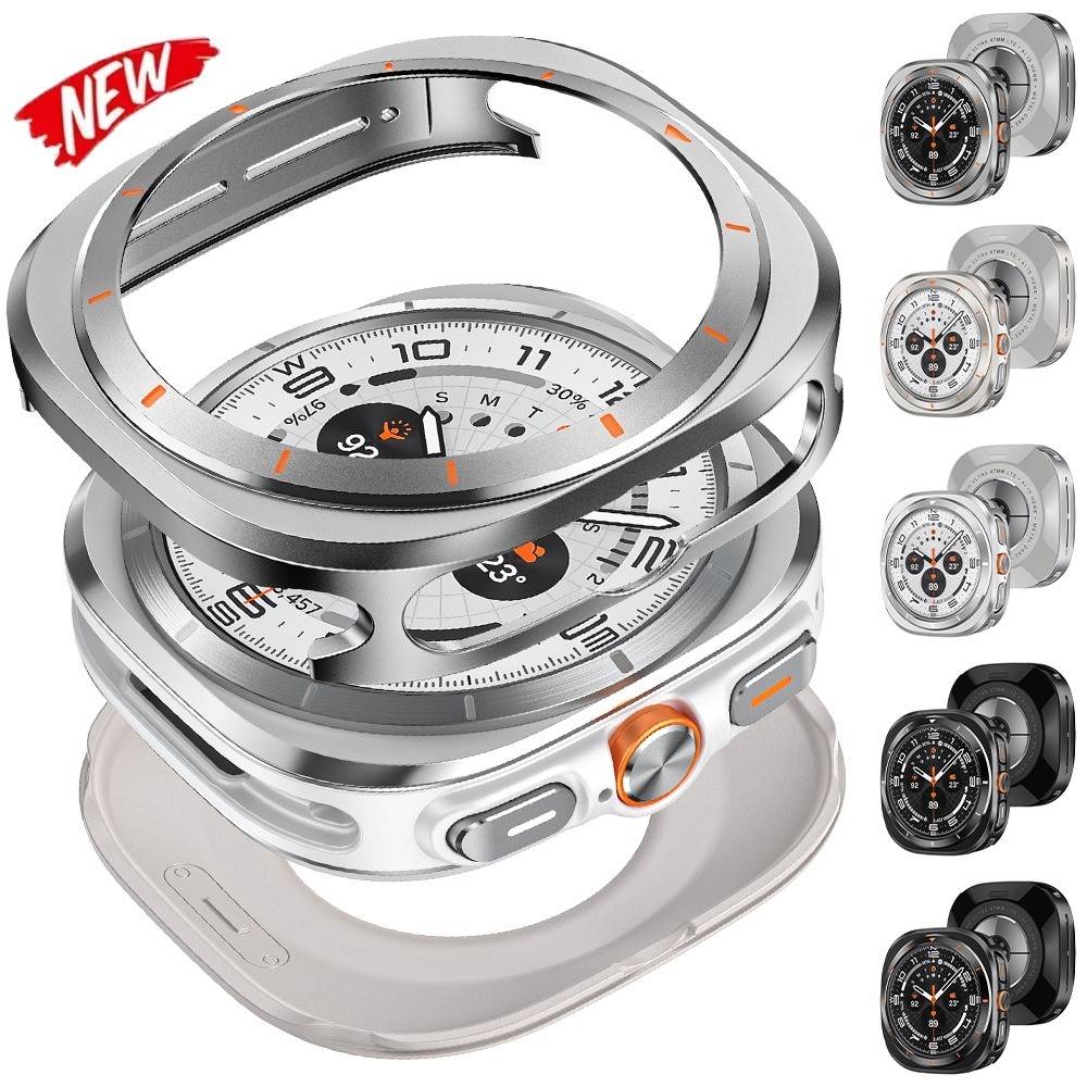 อลูมิเนียมอัลลอยด์ฝาครอบป้องกันสําหรับ Samsung GALAXY Watch ULTRA 47 มม.นาฬิกาโลหะสําหรับ GALAXY ULTRA ทนทานอุปกรณ์เสริมกรณี
